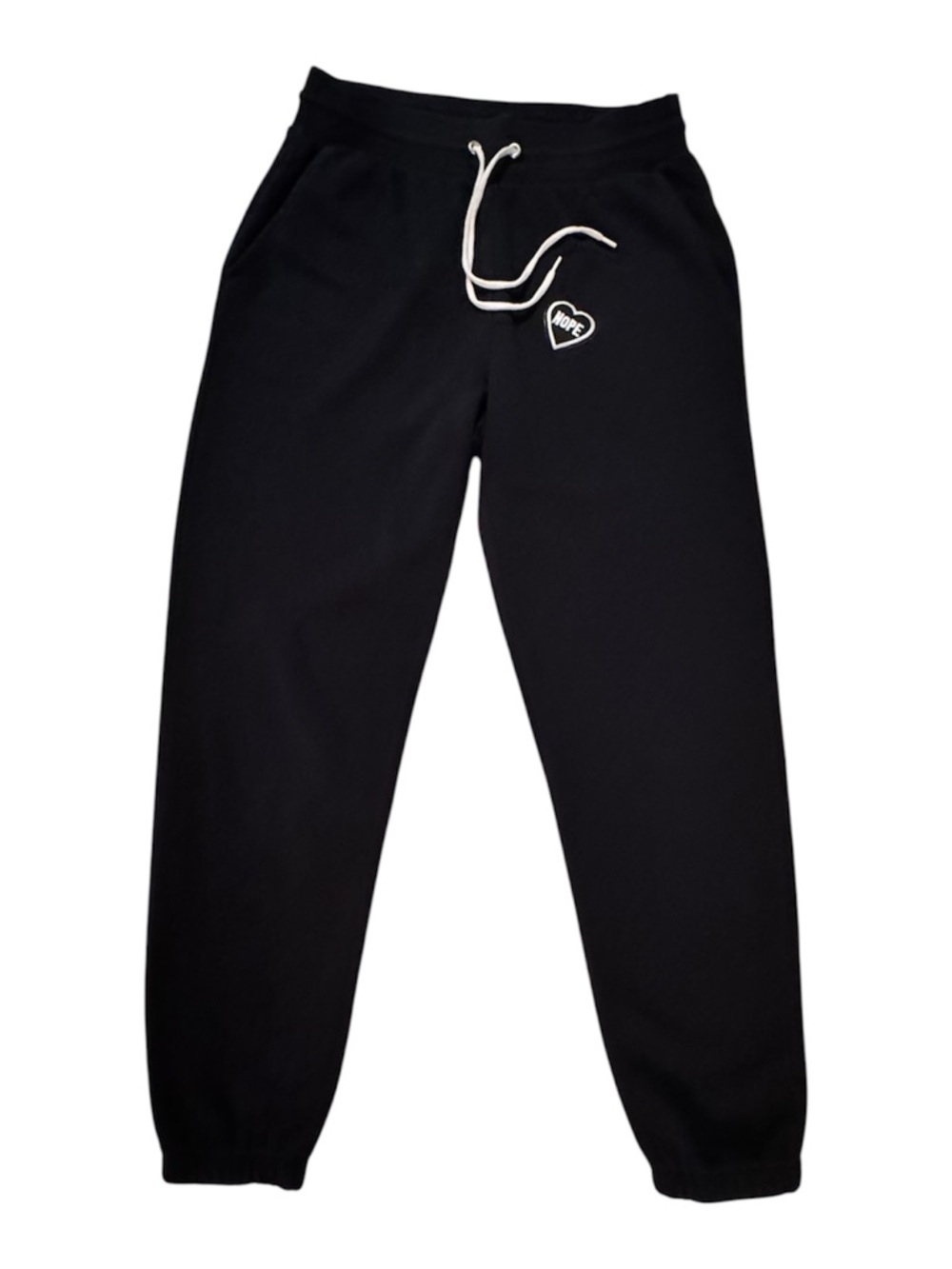 Wild Fable Black Jogger Sweatpants Heart Patch Logo Size Small Womens Athleisure